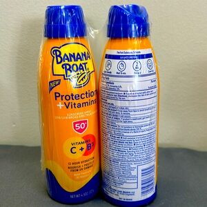 Banana Boat SPF 50+ Sunscreen Spray Lot of 2, Water Resistant Vitamins C & B3